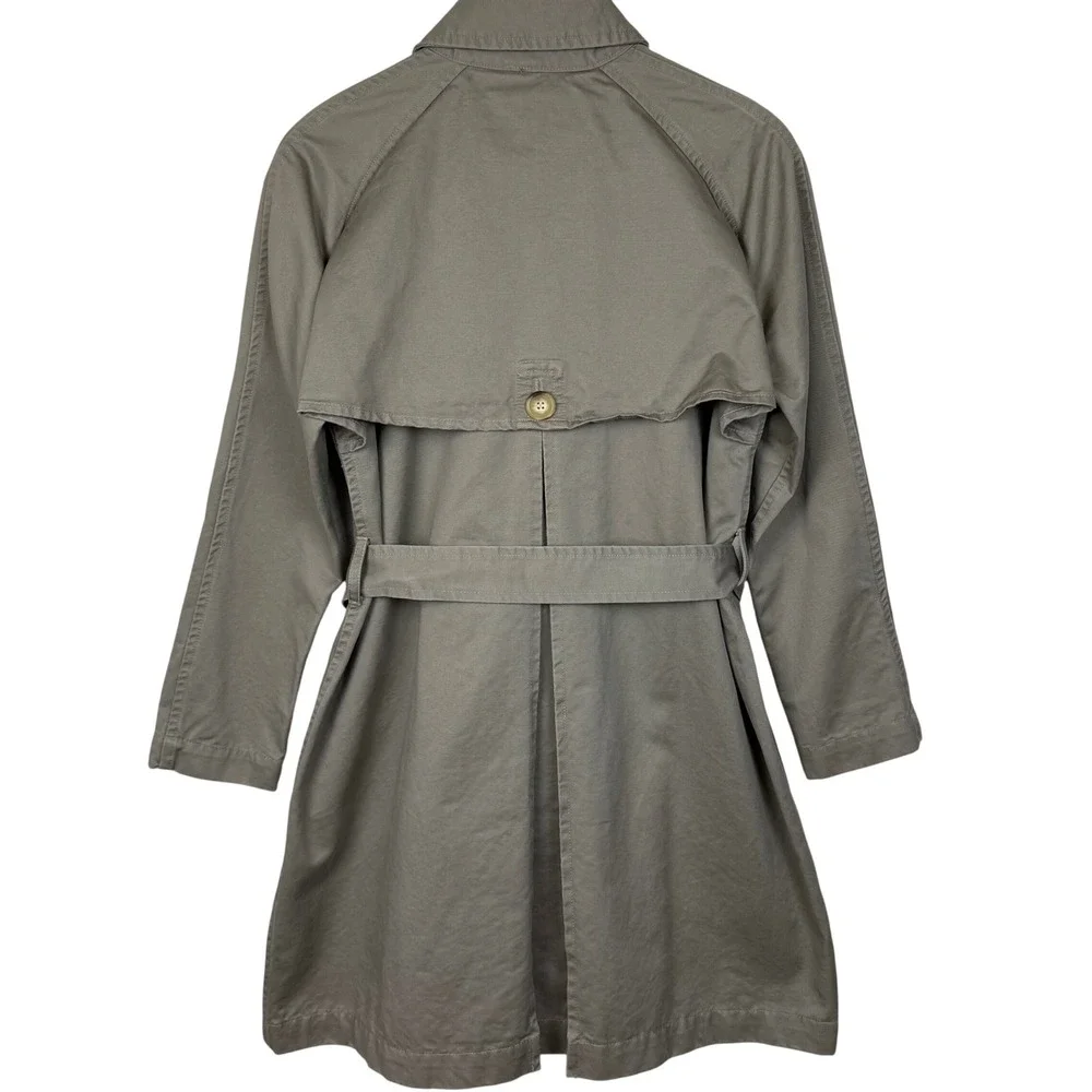 Traditional Wears Cotton Trench Coat Womens M L Khaki Belted Classic Understated